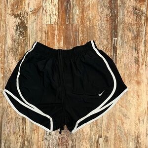 Nike Women's Black and White Athletic Shorts